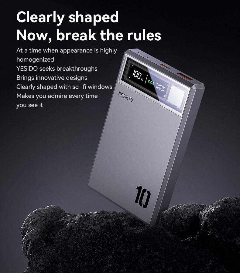 Benks Power bank 10000mAh YP61 - USB + Type C - magnetic, induction 15W dark grey