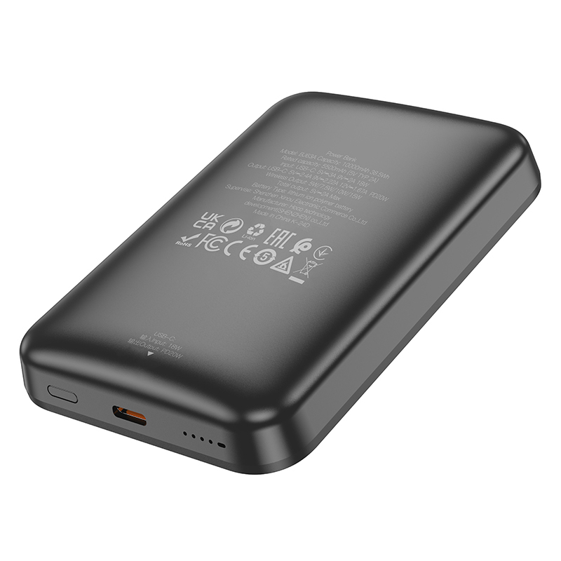 Borofone Power Bank 10000mAh BJ63A Nimble - Type C - PD 20W magnetic with induction charging black