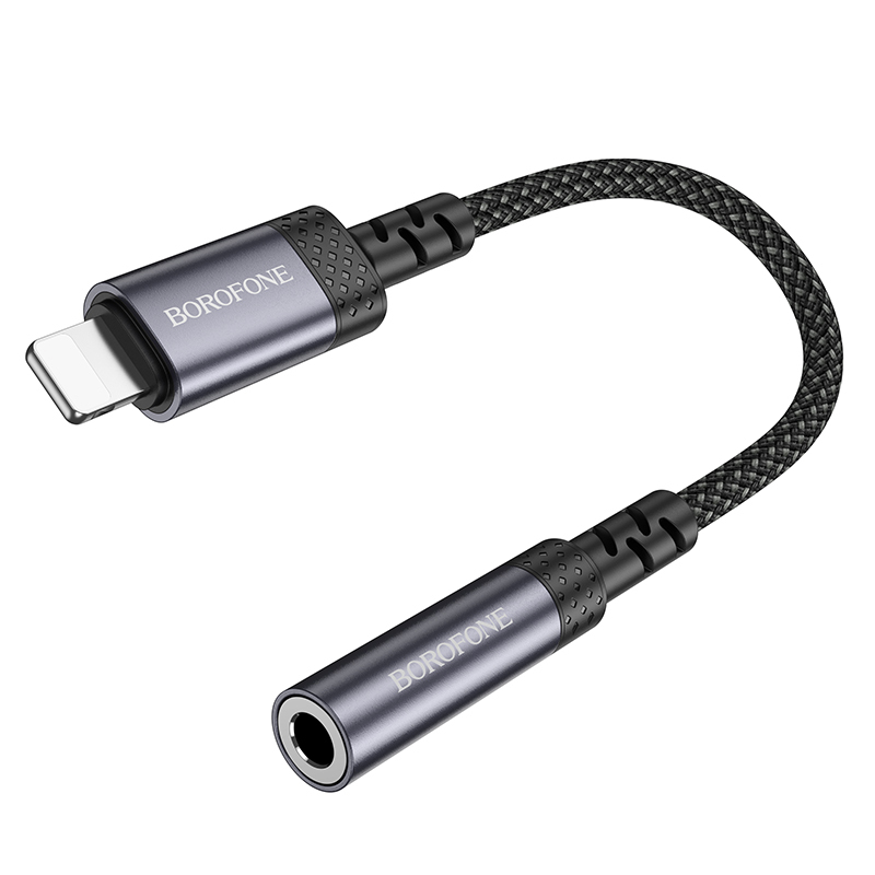 Borofone Adapter BV24 Graceful - Lightning to jack 3,5mm - grey