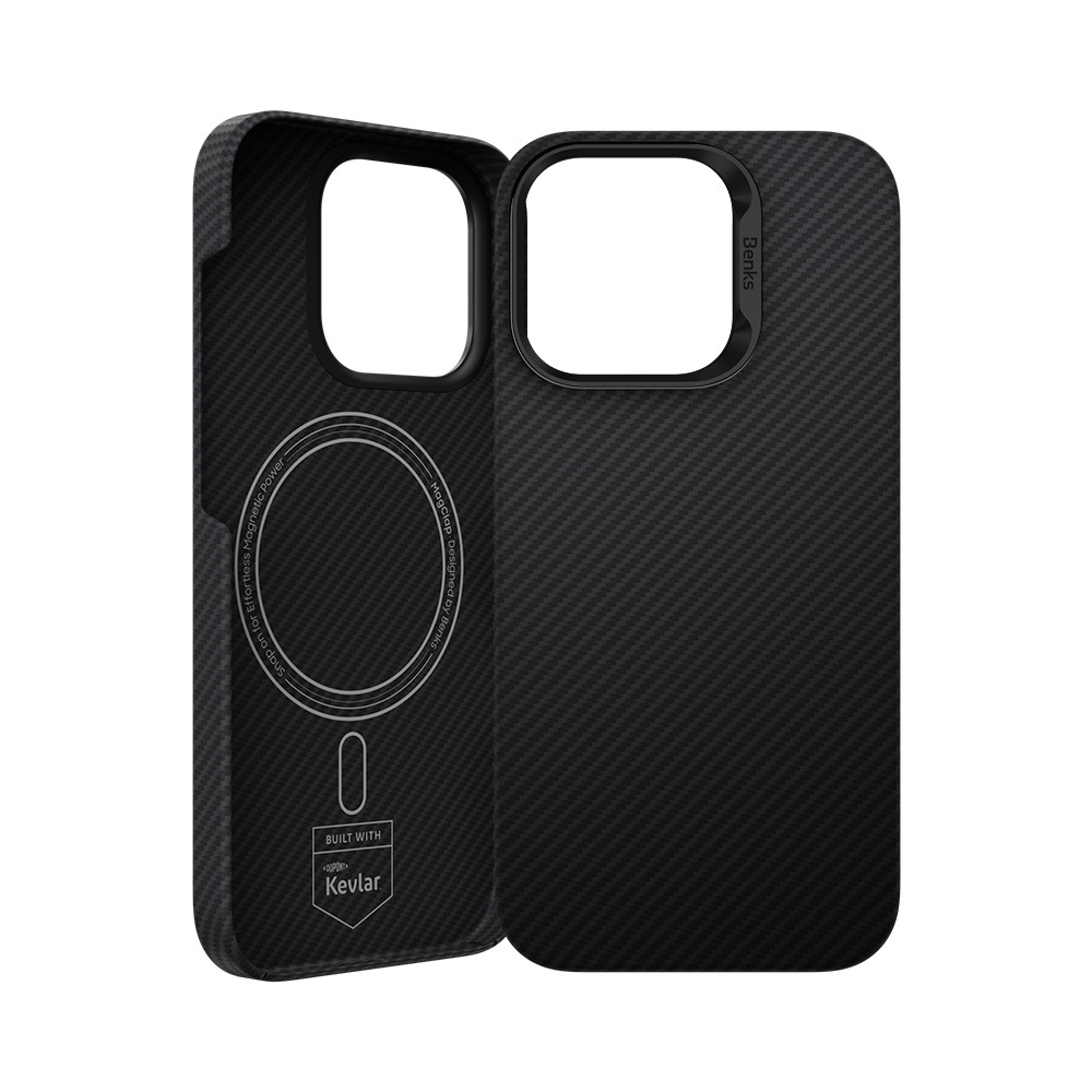 Benks Magnetic Armor Air Kevlar Case PC Frame 600D (E065) for Iphone 16 Pro black