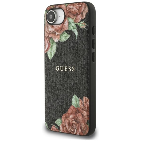 Original Case GUESS 4G Flowers Print MagSafe for Iphone 16e black