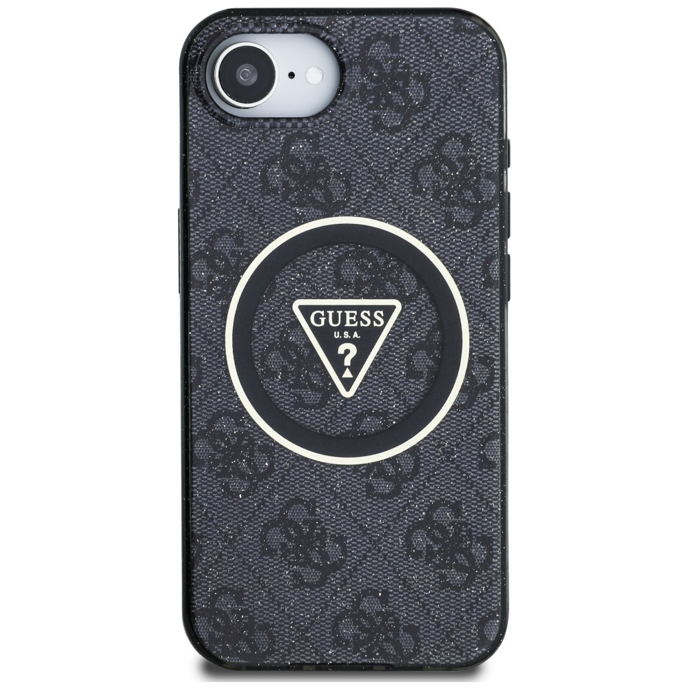 foto_add-317504 Original Case GUESS IML Metal Glitter 4G Circle Triangle MagSafe for Iphone 16e black