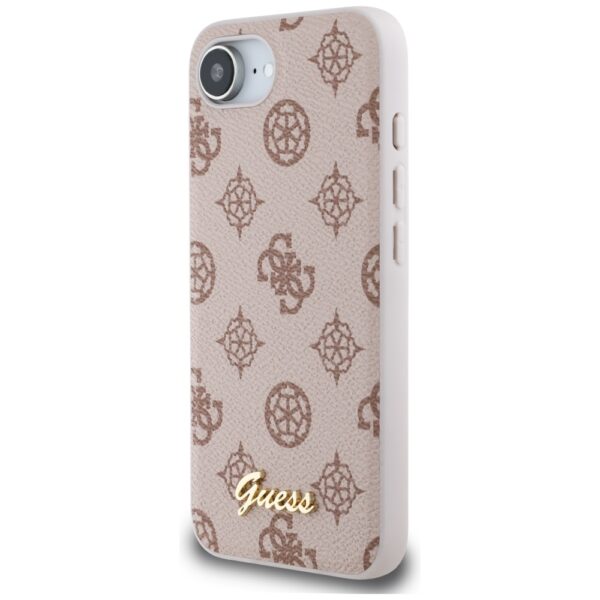 Original Case GUESS Peony Script Logo MagSafe for Iphone 16e brown