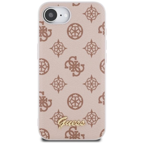 Original Case GUESS Peony Script Logo MagSafe for Iphone 16e brown