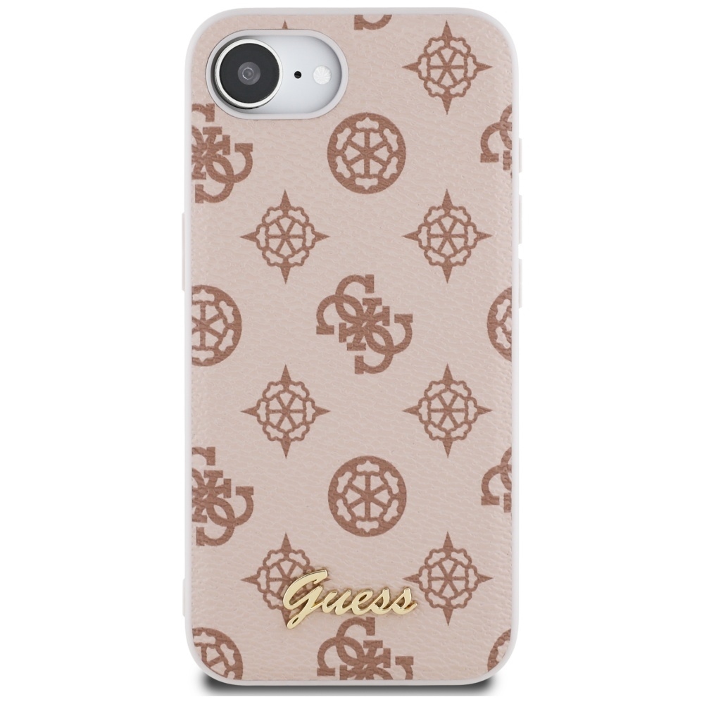 Original Case GUESS Peony Script Logo MagSafe for Iphone 16e brown