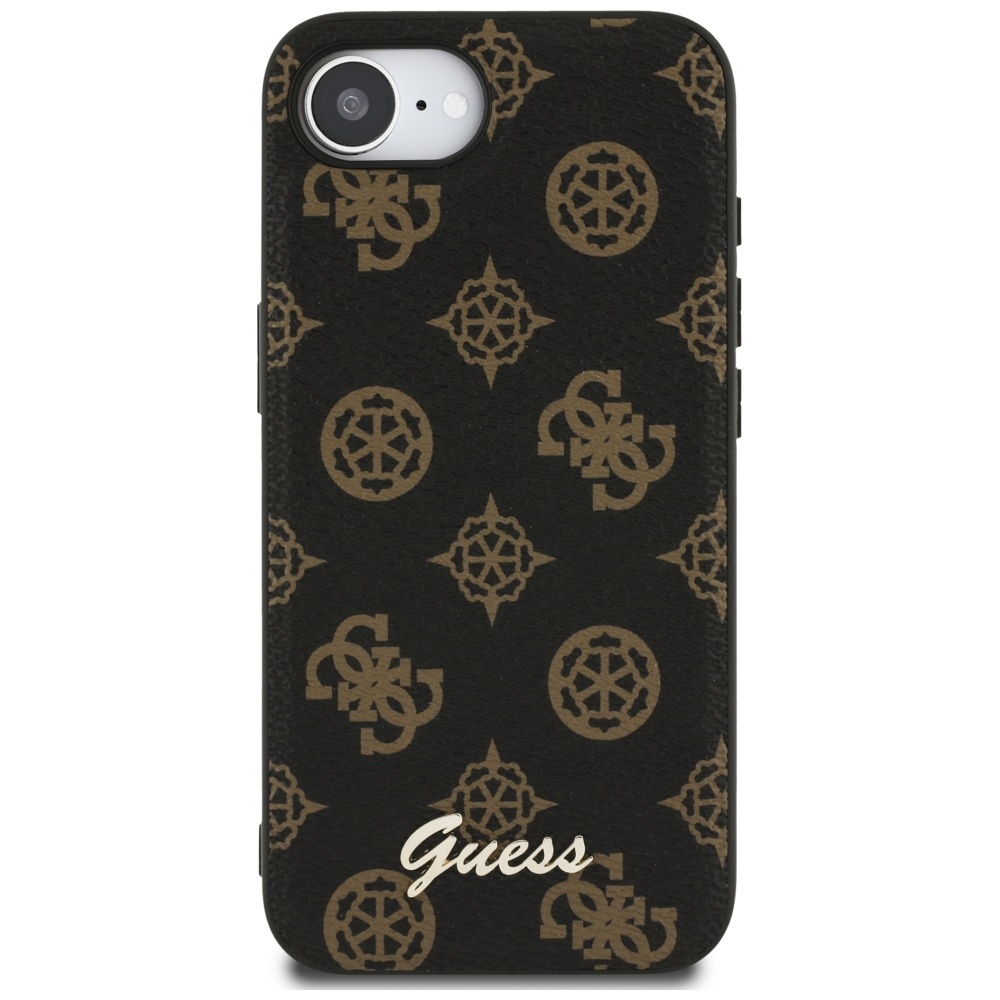 Original Case GUESS Peony Script Logo MagSafe for Iphone 16e black