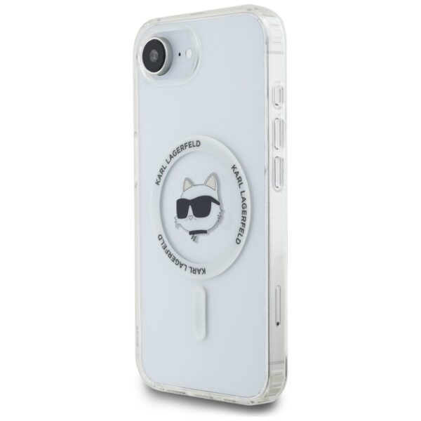 Original Pouch KARL LAGERFELD IML Metal Choupette Head MagSafe for Iphone 16e white