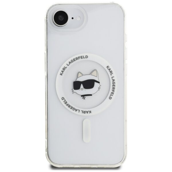 Original Pouch KARL LAGERFELD IML Metal Choupette Head MagSafe for Iphone 16e white