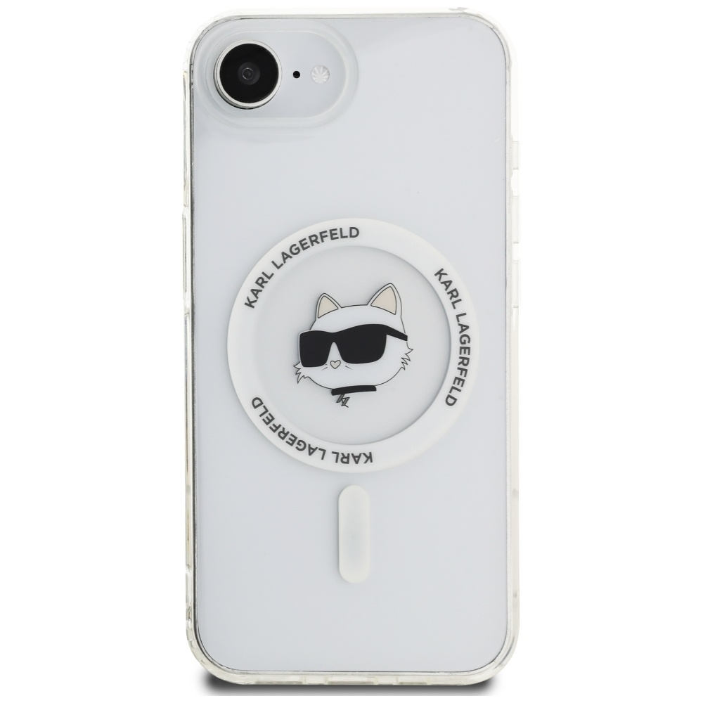 Original Pouch KARL LAGERFELD IML Metal Choupette Head MagSafe for Iphone 16e white