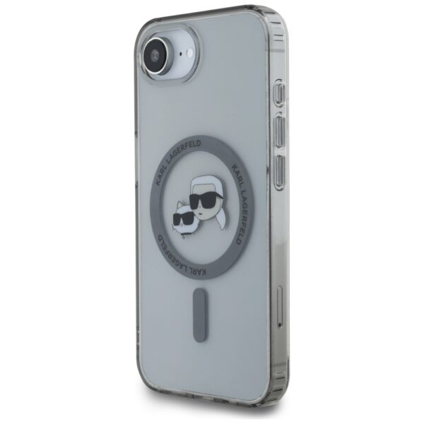 Original Pouch KARL LAGERFELD IML Metal Karl & Choupette Heads MagSafe for Iphone 16e black