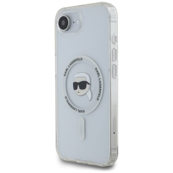 Original Pouch KARL LAGERFELD IML Metal Karl Head MagSafe for Iphone 16e white