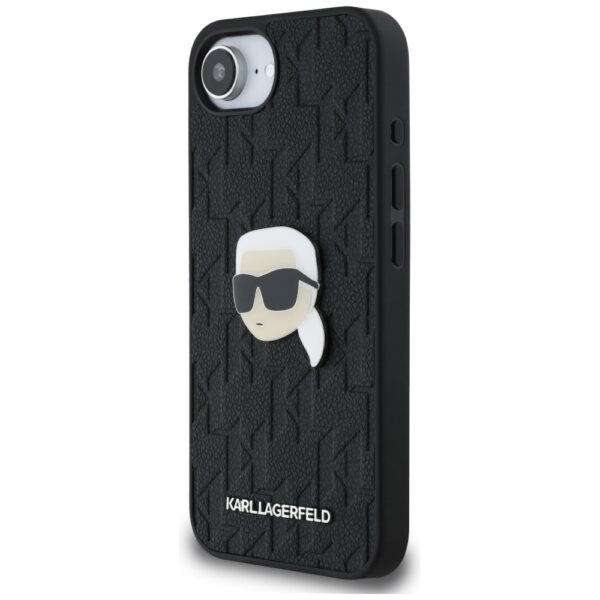 Original Pouch KARL LAGERFELD Monogram Karl Head Pin for Iphone 16e black
