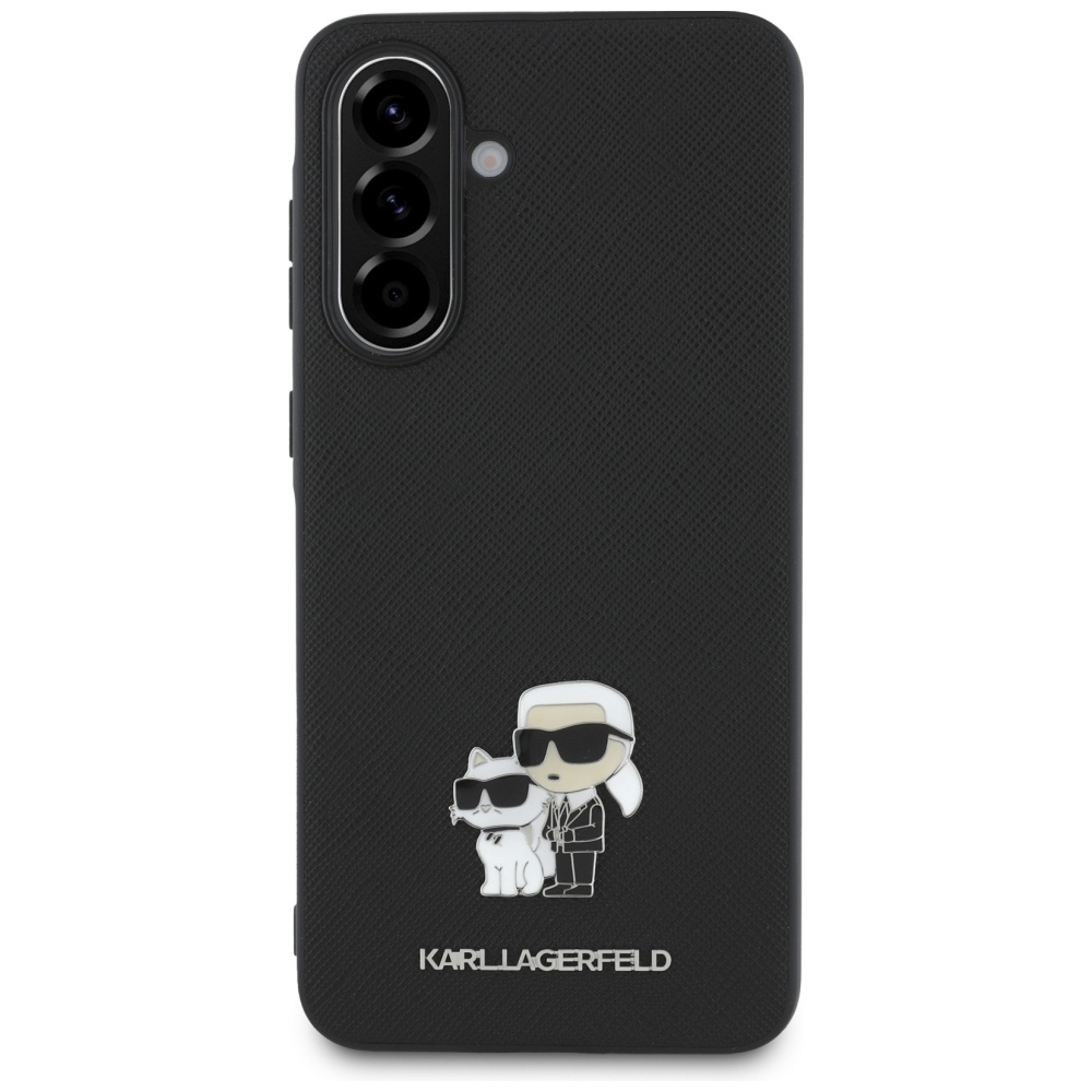 Original Pouch KARL LAGERFELD Saffiano w/ K&C Metal Logo for Samsung Galaxy A56 black