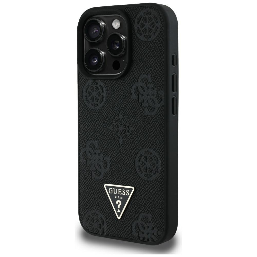 foto_add-317716 Original Case GUESS Grained Hot Stamp Peony Triangle Logo MagSafe for Iphone 16 Pro Max black