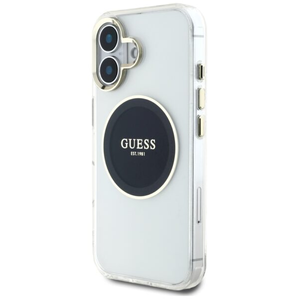 Original Case GUESS IML Metal Colored Circle Classic Logo MagSafe for Iphone 16 black