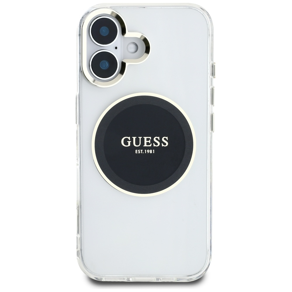 foto_add-317815 Original Case GUESS IML Metal Colored Circle Classic Logo MagSafe for Iphone 16 black
