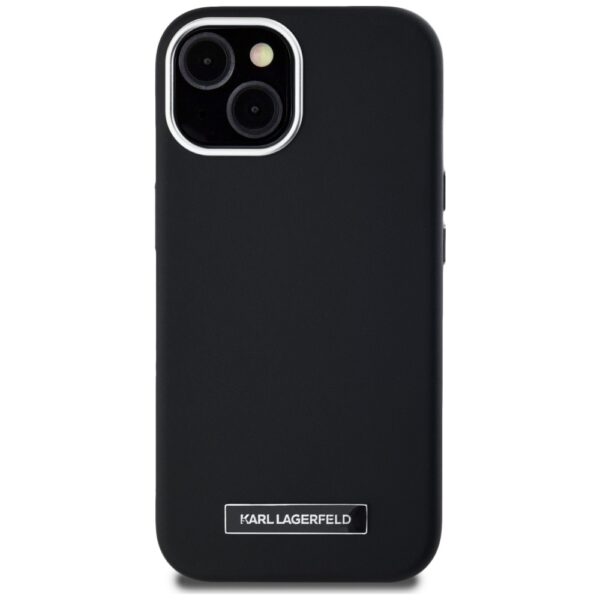Original Pouch KARL LAGERFELD FW Metal Plate MagSafe for Iphone 15 black