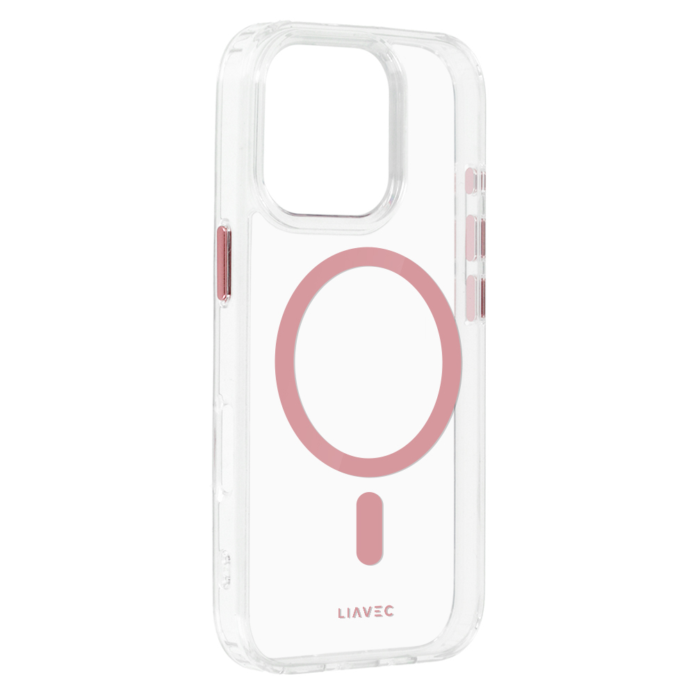Liavec Glossy Magsafe Clear Case do Iphone 16 Pro Max różowy