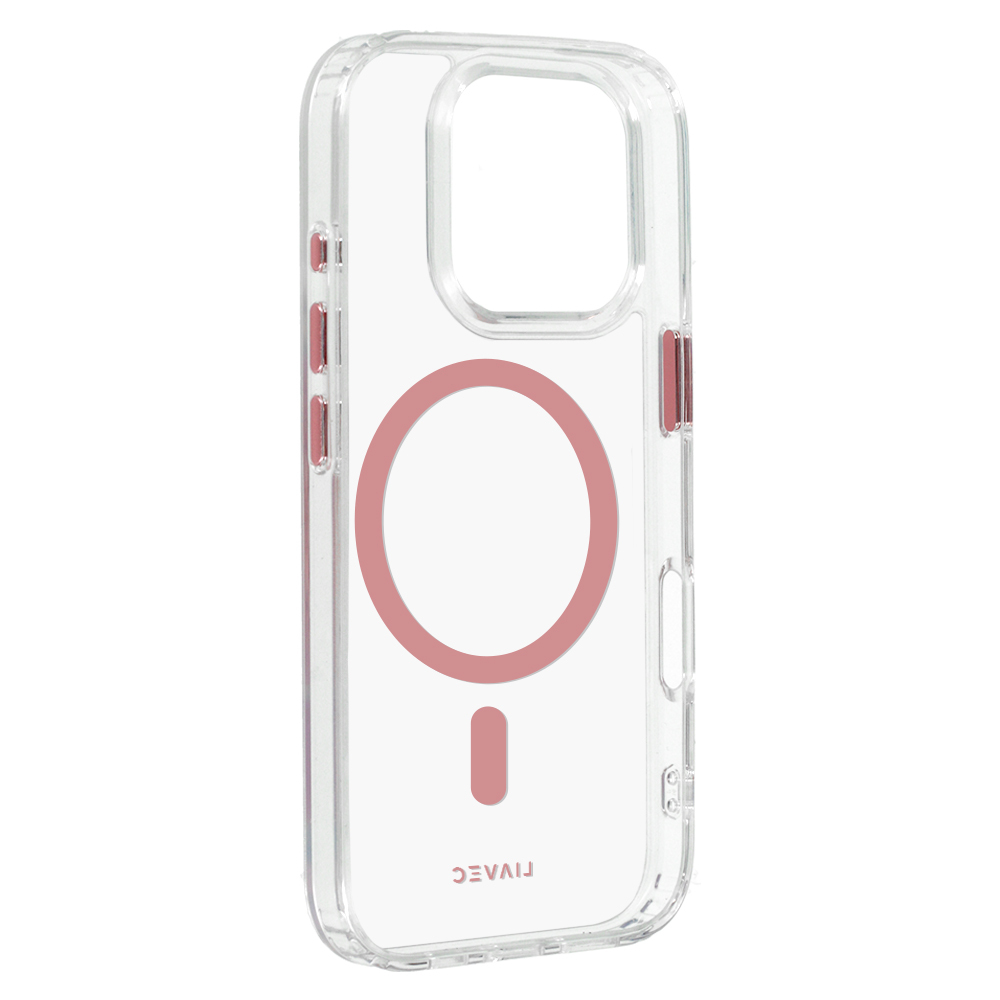 Liavec Glossy Magsafe Clear Case do Iphone 16 Pro różowy