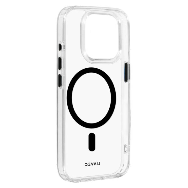 Liavec Glossy Magsafe Clear Case do Iphone 15 Pro Max black