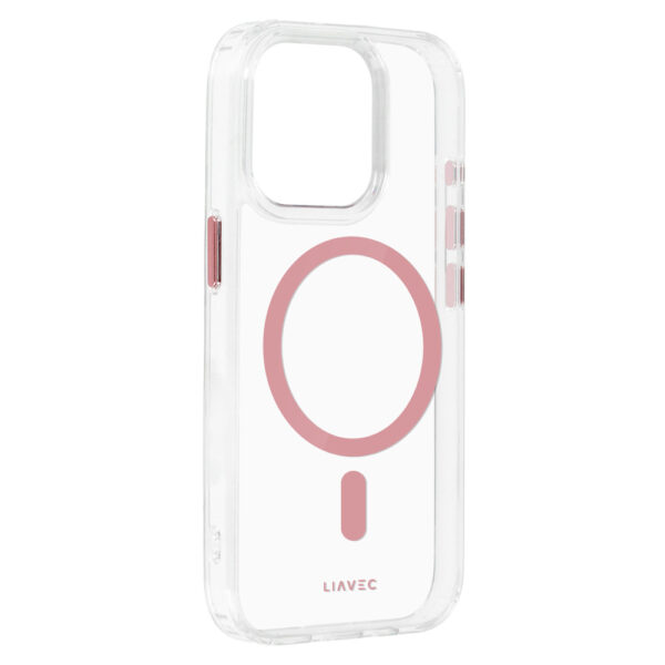 Liavec Glossy Magsafe Clear Case do Iphone 15 Pro różowy