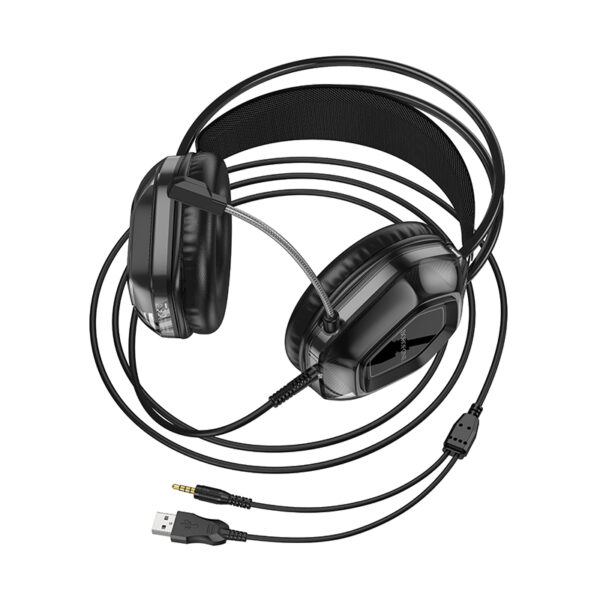 Borofone Headphones BO110 Fight gaming with microphone grey