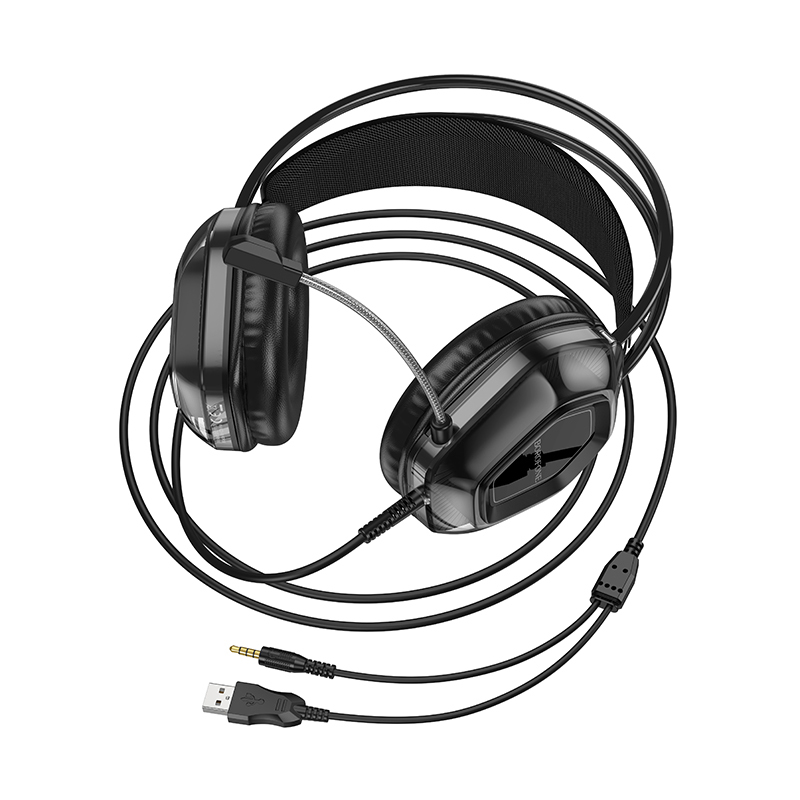 Borofone Headphones BO110 Fight gaming with microphone grey