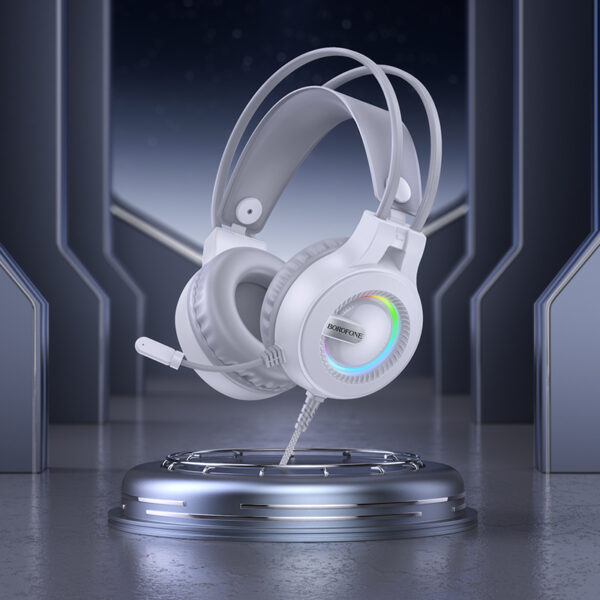 Borofone Headphones BO111 Eminent gaming with microphone white