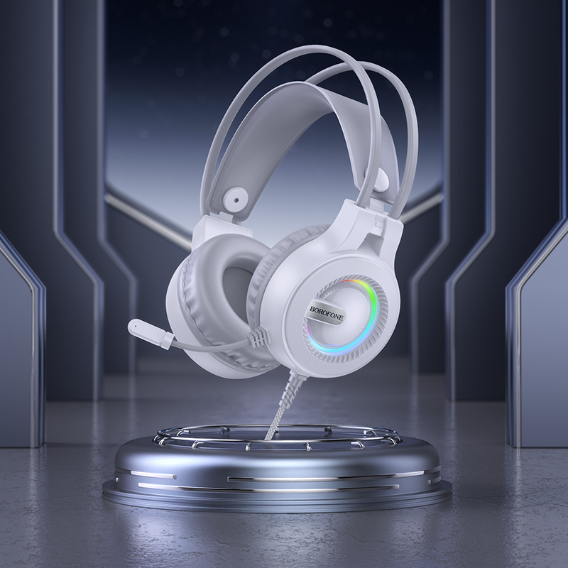 Borofone Headphones BO111 Eminent gaming with microphone white