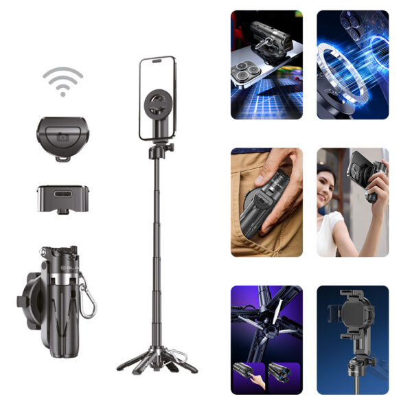 Blavec Selfie Stick Aluminium Coco Mini P-05 Magsafe tripod + remote control + holder 0,41 metres (SSCMP05-MTRHB041) black