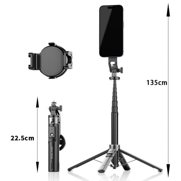 Blavec Selfie Stick Aluminium Fusion P-06 Magsafe tripod + remote control + holder 1,34 metres (SSFP06-MTRHB134) black