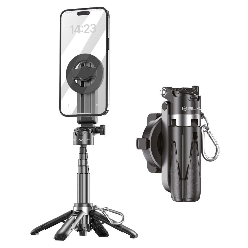 Blavec Selfie Stick Aluminium Coco Mini P-05 Magsafe tripod + remote control + holder 0,41 metres (SSCMP05-MTRHB041) black