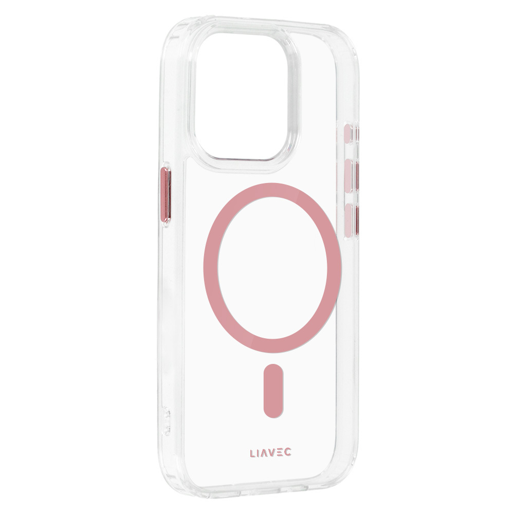 Liavec Glossy Magsafe Clear Case do Iphone 13 Pro pink