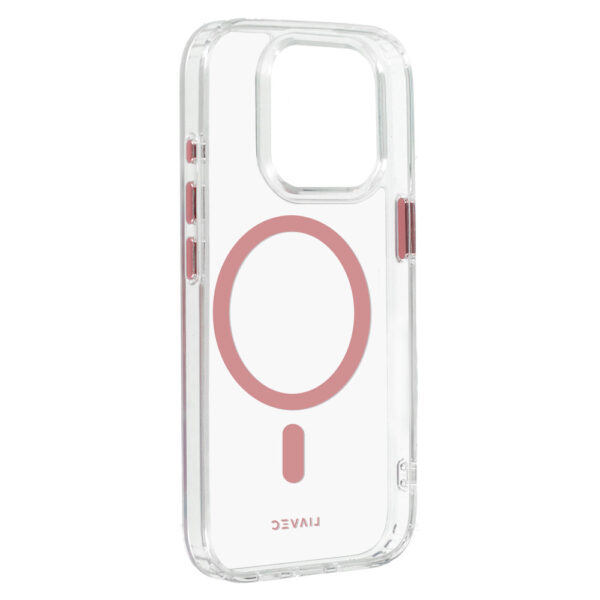 Liavec Glossy Magsafe Clear Case do Iphone 14 Pro pink
