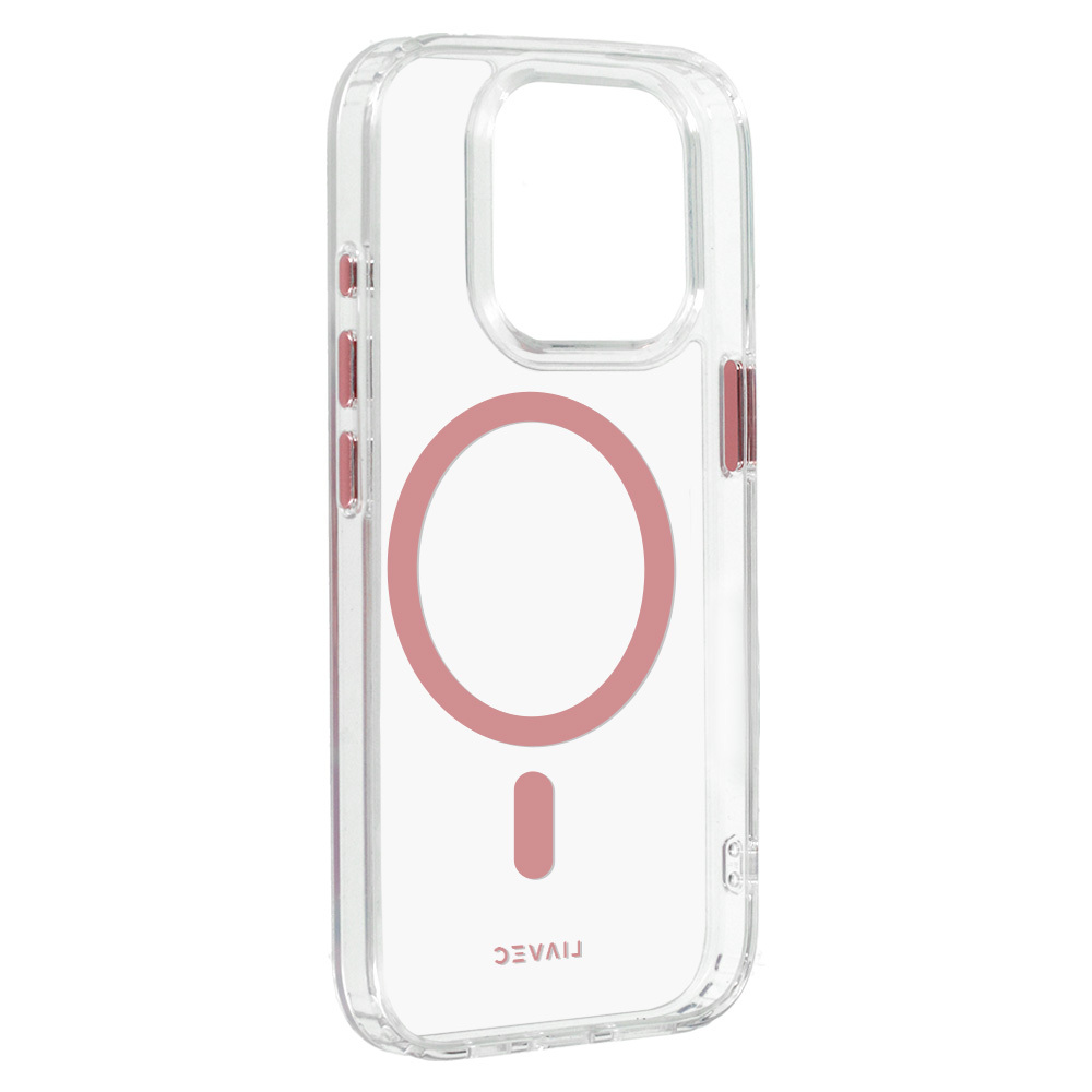 Liavec Glossy Magsafe Clear Case do Iphone 14 Pro pink