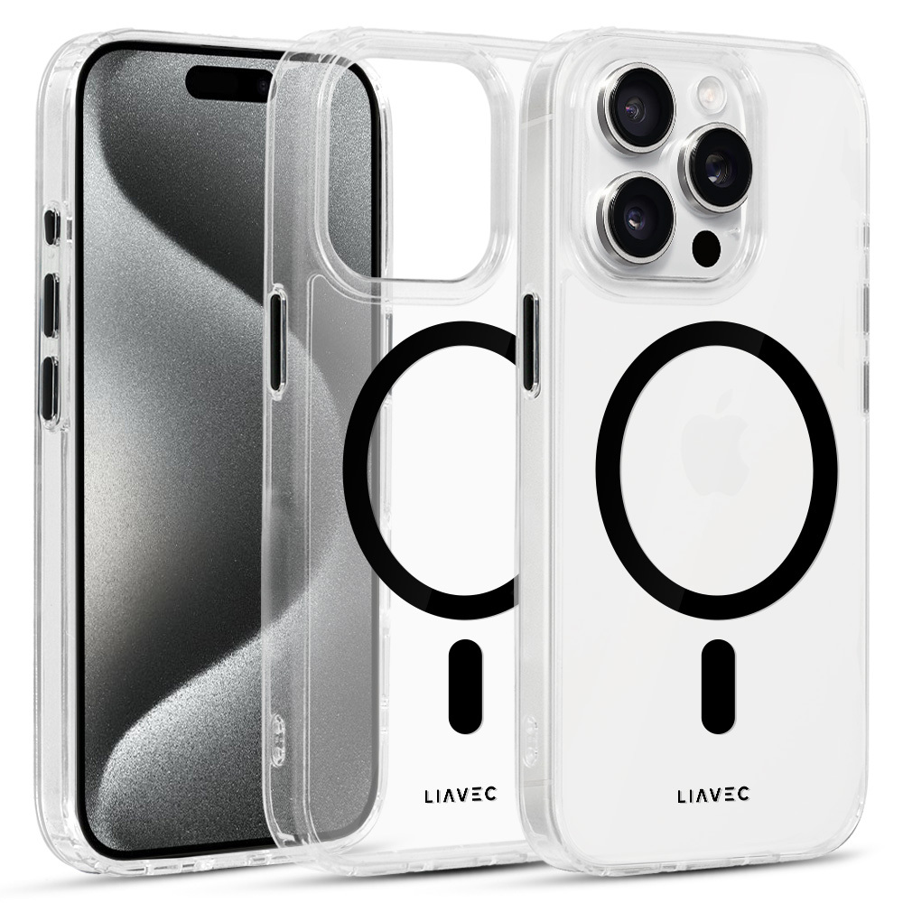 Liavec Glossy Magsafe Clear Case do Iphone 13 Pro black