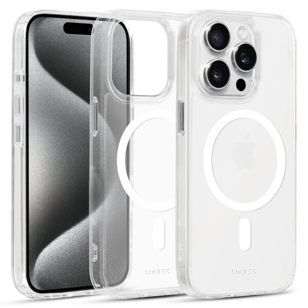 Liavec Glossy Magsafe Clear Case do Iphone 14 Pro white