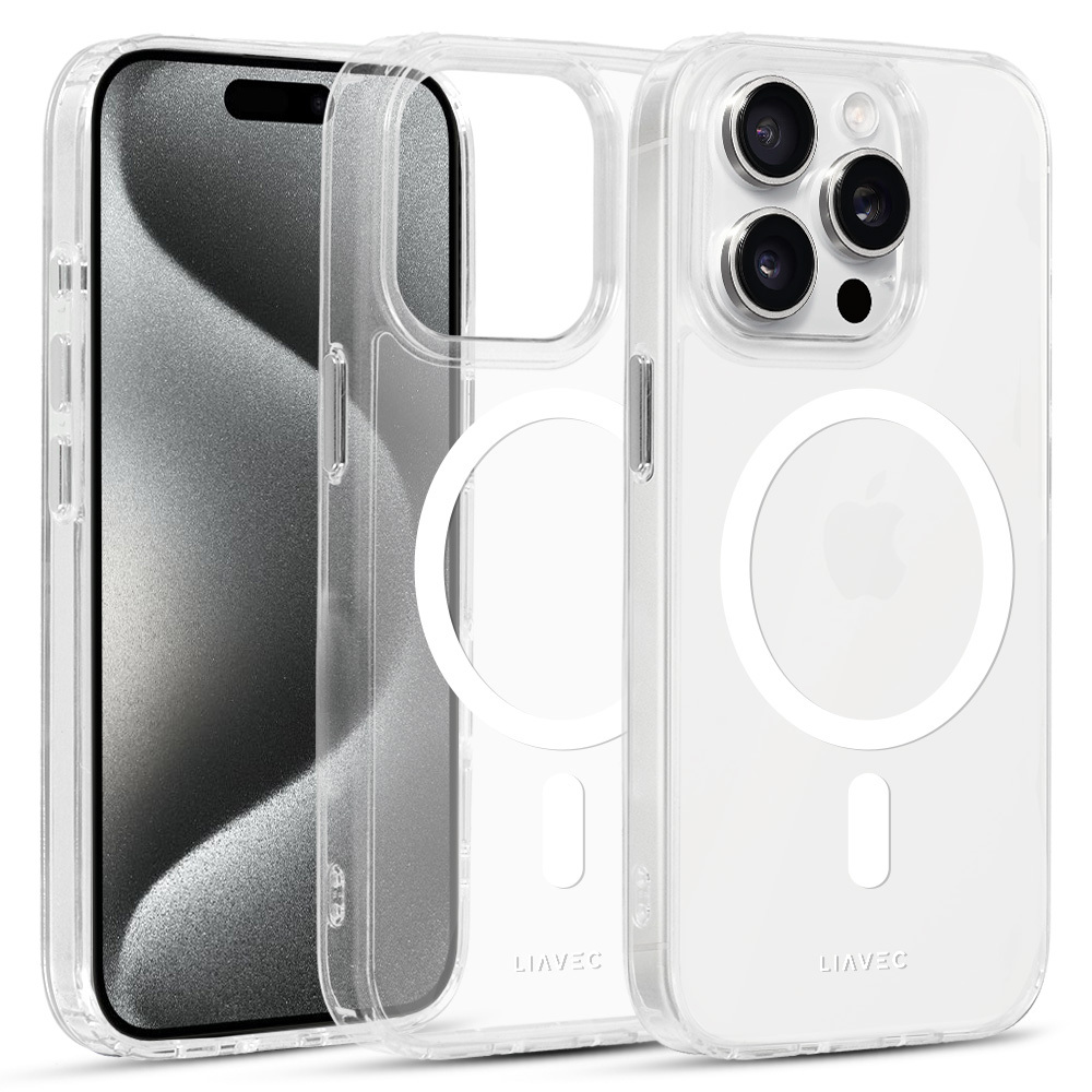Liavec Glossy Magsafe Clear Case do Iphone 14 Pro white