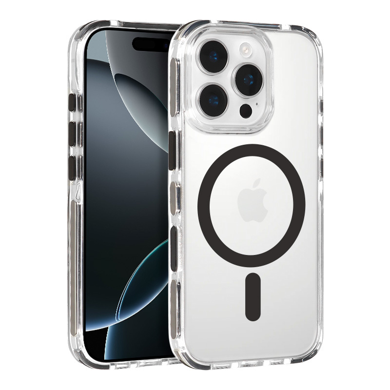 Tel Protect Strap Clear Case for Iphone 15 Pro Max black