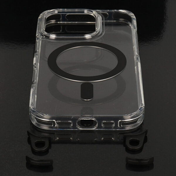 Tel Protect Strap Clear Case for Iphone 15 Pro Max black