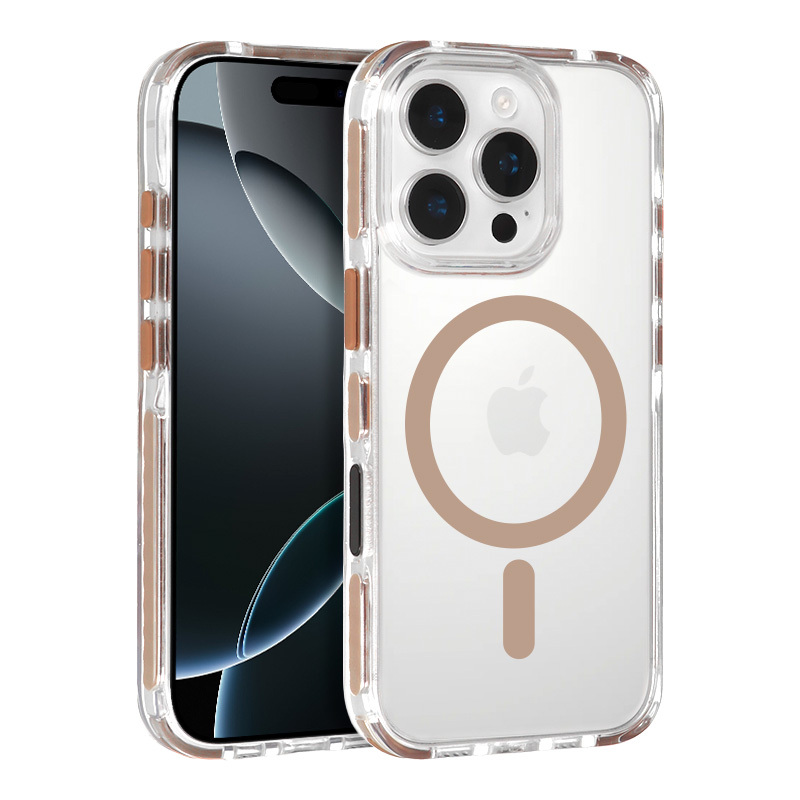 Tel Protect Strap Clear Case for Iphone 15 Pro Max gold