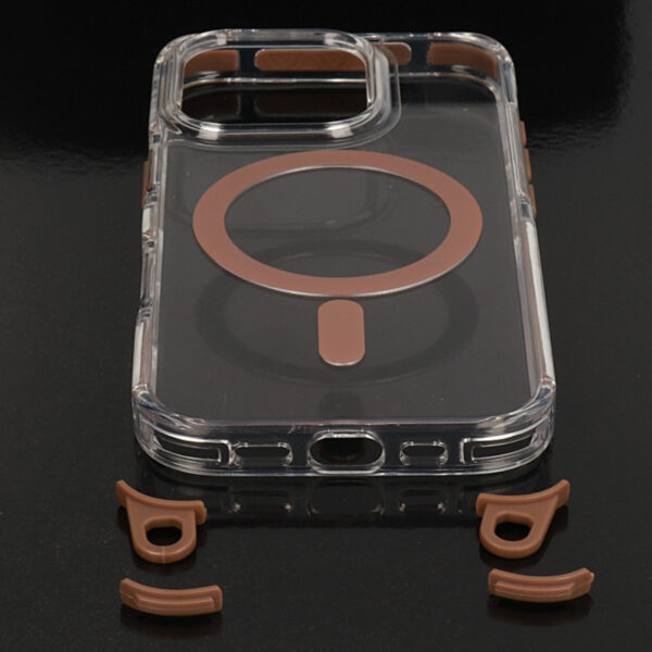 Tel Protect Strap Clear Case for Iphone 15 Pro Max gold