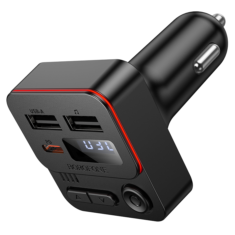 Borofone Transmitter FM BC60 Hero MP3, Bluetooth - 2xUSB + Type C - PD 20W black