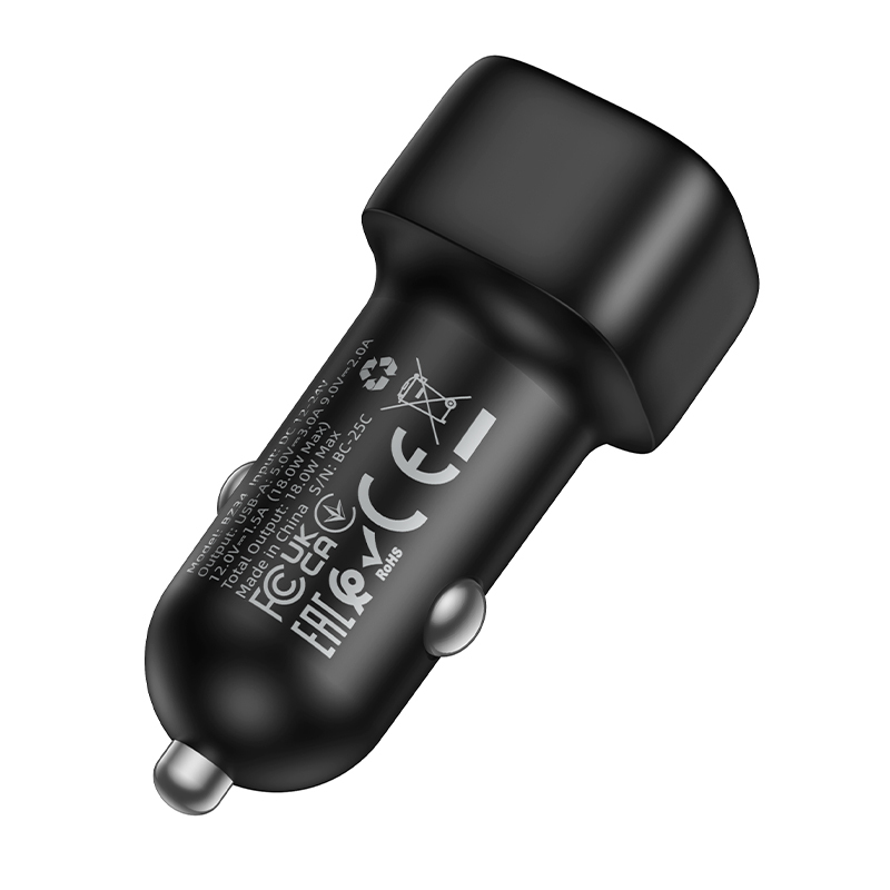Borofone Car charger BZ34 Cloud - USB - QC 3.0 18W black