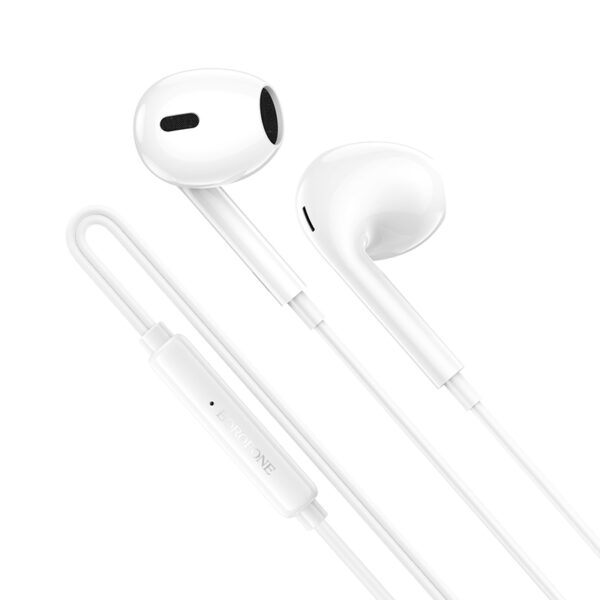 Borofone Earphones BM100 Max Fuente with microphone white