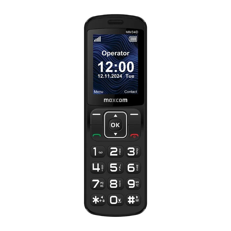 Mobile Phone - MAXCOM MM 34D 4G BLACK + charging dock