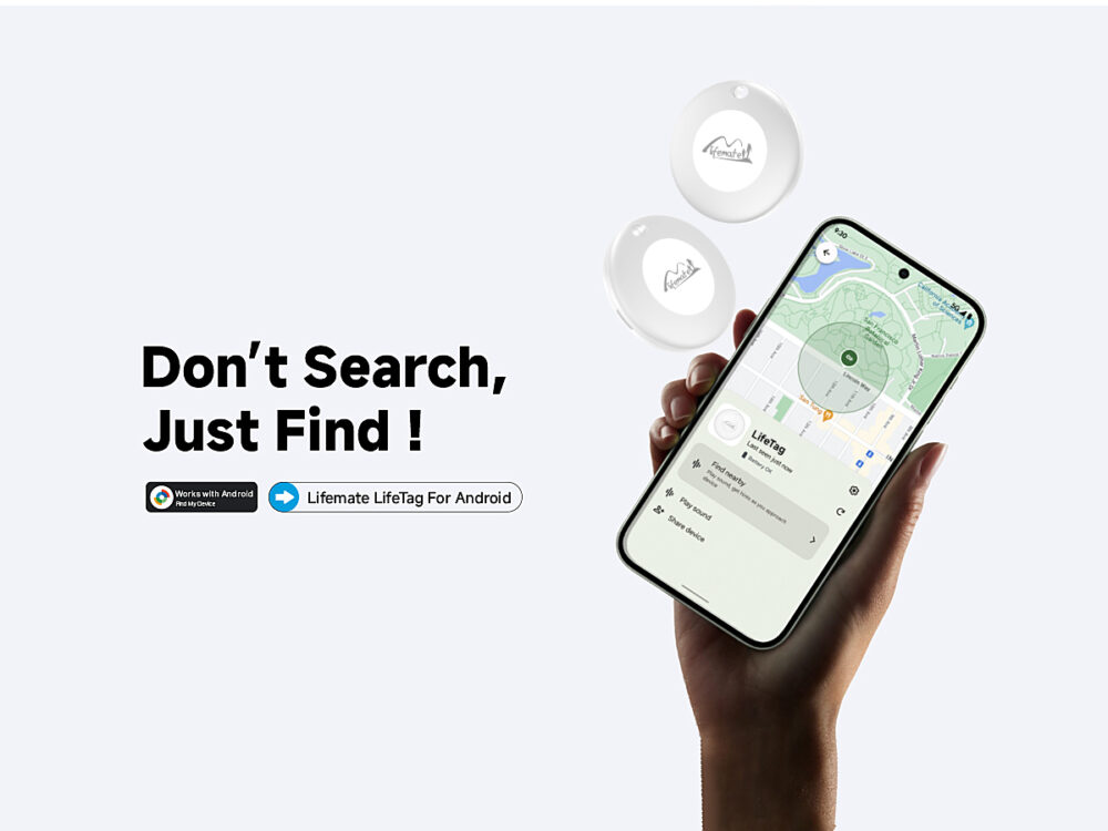 Lifemate GPS Bluetooth LifeTag Tracker HD-P16-3 Android + keyring white