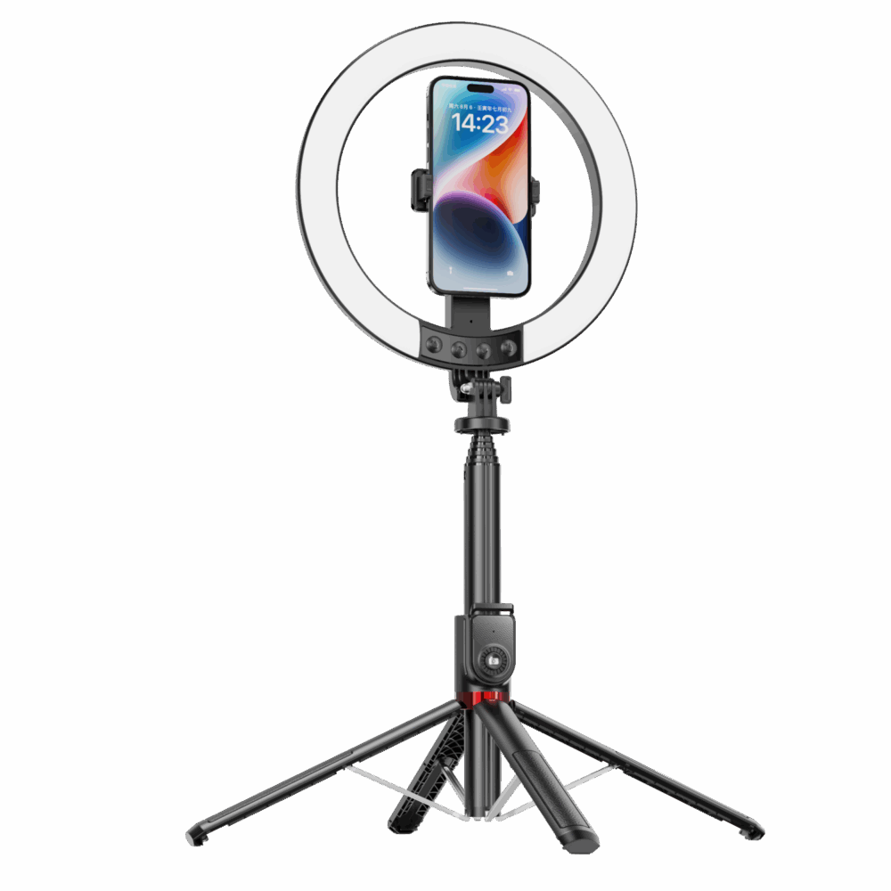 Blavec Selfie Ring lamp Aluminium Aura LED RGB Ring P-50 25cm tripod + remote control + 2,3 metres (RLP50-TRB23) black