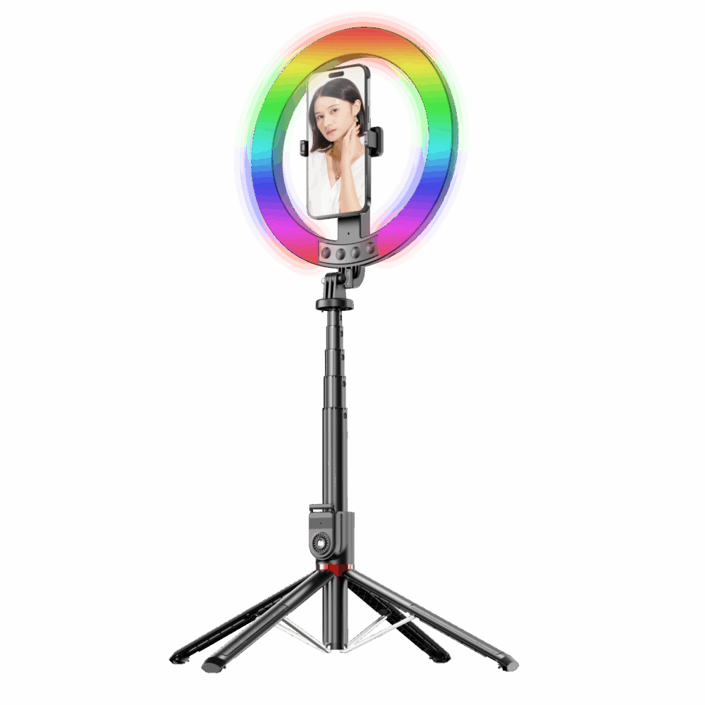 Blavec Selfie Ring lamp Aluminium Aura LED RGB Ring P-50 25cm tripod + remote control + 2,3 metres (RLP50-TRB23) black