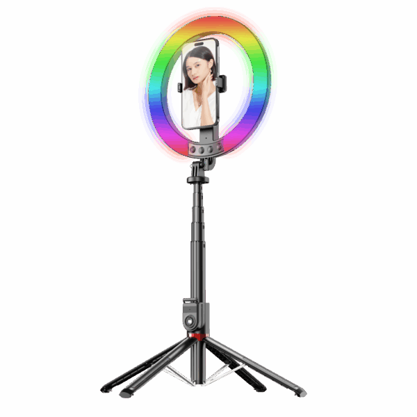 Blavec Selfie Ring lamp Aluminium Aura LED RGB Ring P-50 25cm tripod + remote control + 2,3 metres (RLP50-TRB23) black